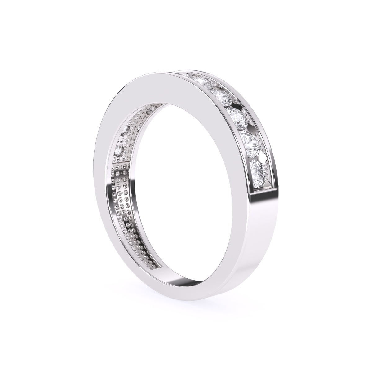 Round Lab Grown Diamond Channel Set Band